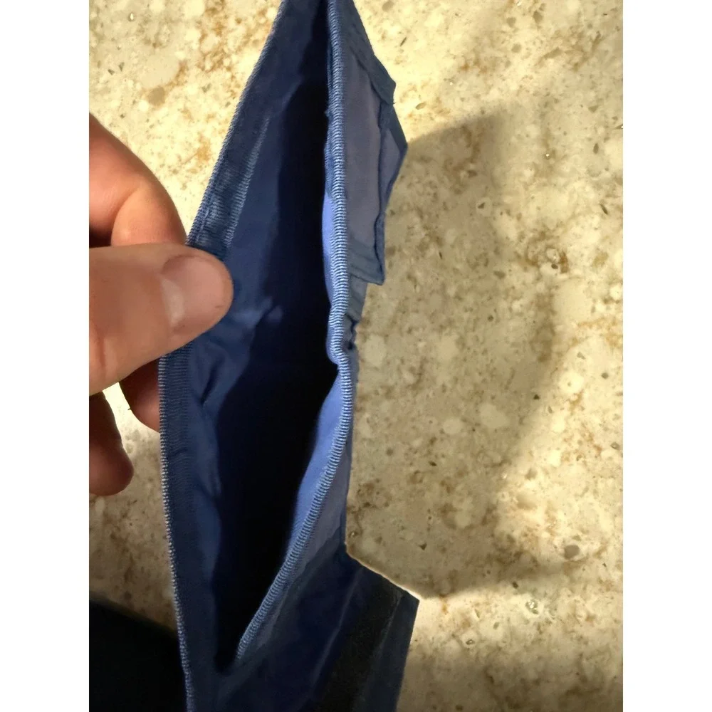 Vintage Merit Nautical Signal Flag Trifold Canvas Wallet Navy Blue Hook & Loop